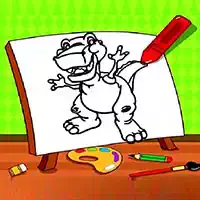 Easy Kids Coloring Dinosaur