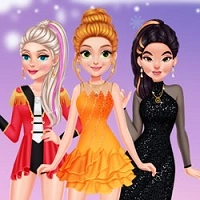 princesses_ice_skating_dress_up เกม