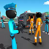 Lojë Me Transportues Të Aeroplanit Kriminal Stickman Të Policisë Amerikane