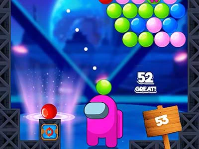 Among Us Bubble Shooter skærmbillede af spillet