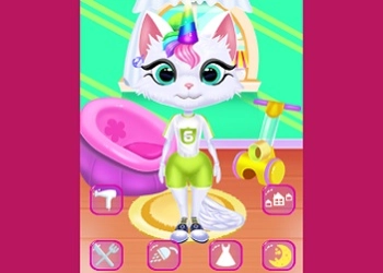 Cuidado Diario De Kitty Unicornio captura de pantalla del juego