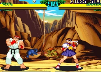 Marvel Superhelden Versus Street Fighter schermafbeelding van het spel