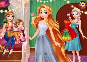 Rapunzel Ontwerp je Regenboogjurk schermafbeelding van het spel