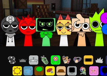 Sprunki Y Los Personajes Del Mundo De Dandy. captura de pantalla del juego