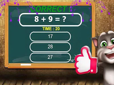 Talking Tom Math Test στιγμιότυπο οθόνης παιχνιδιού